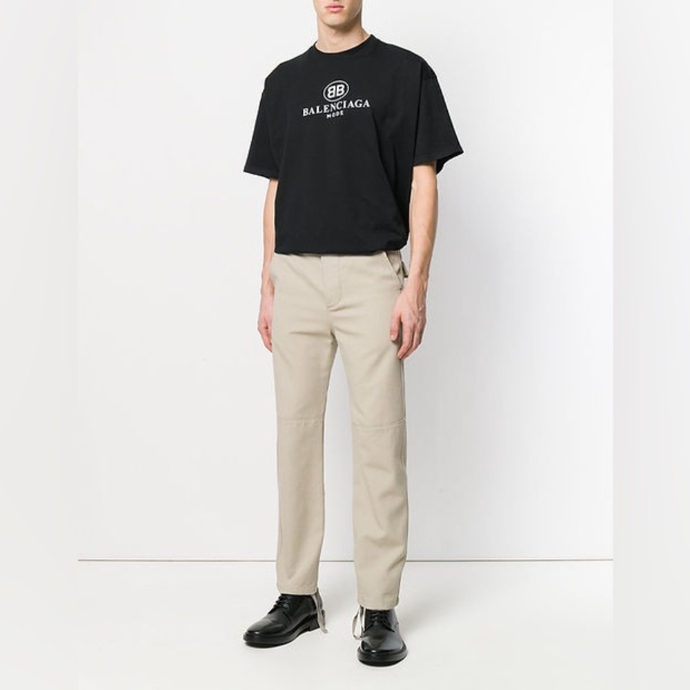EUC Men’ Size Small Balenciaga OversizedBB Mode Logo Print T-shirt Black & White - Picture 6 of 13